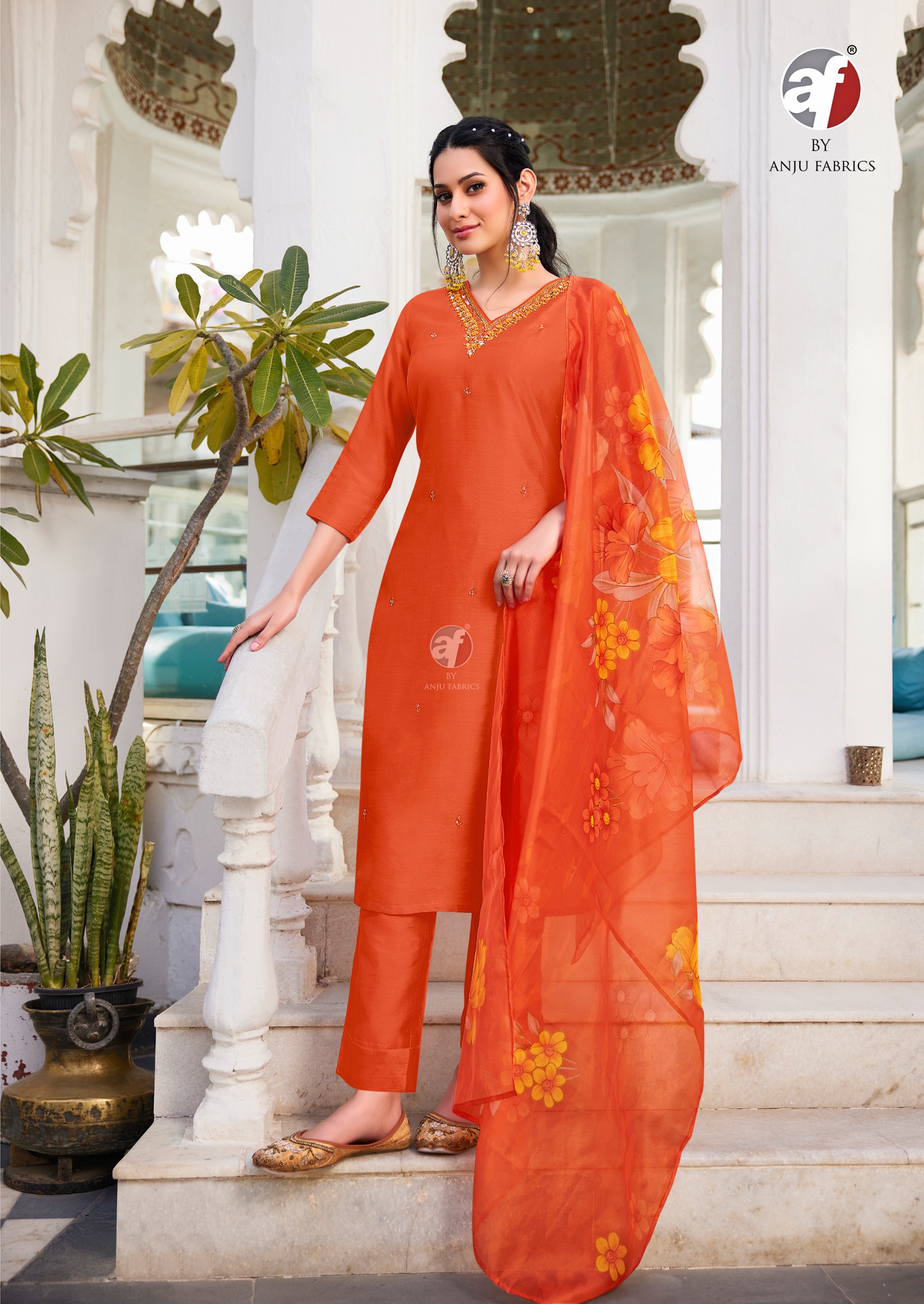 Anju Fabric Nakhrali Vol 6 Wholesale Modal Silk Kurti With Bottom Dupatta - Image 4