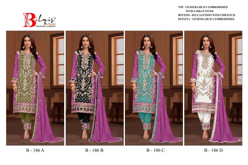 Bilqis B186 Wholesale Premium Pakistani Salwar Kameez Catalog