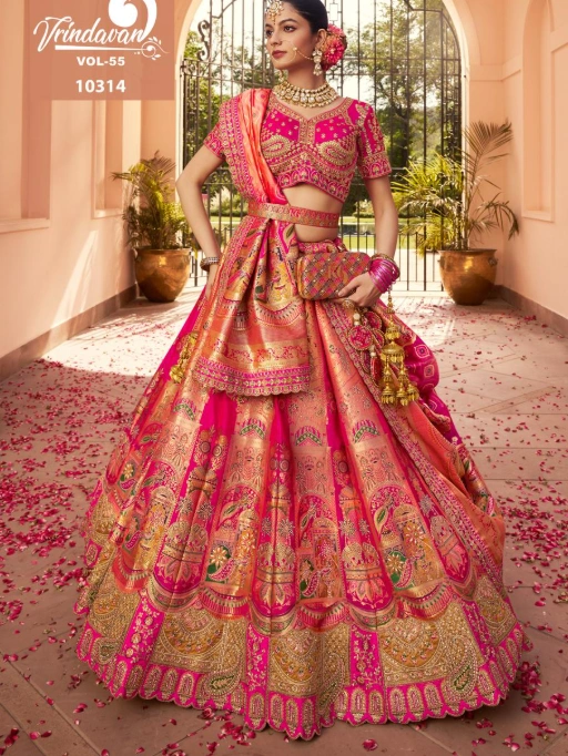 Royal Vrindavan Vol 55 Bridal SIlk Lehenga Choli Collection - Image 2