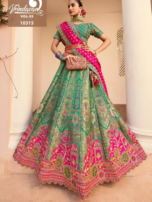 Royal Vrindavan Vol 55 Bridal SIlk Lehenga Choli Collection - Image 6