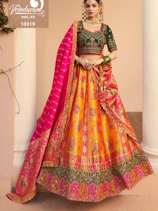 Royal Vrindavan Vol 55 Bridal SIlk Lehenga Choli Collection - Image 3