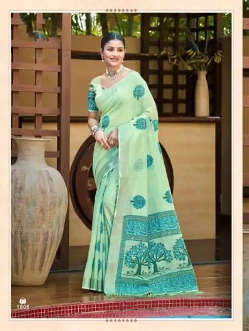 Bunawat Bindiya Wholesale Premium Linen Saree Collection