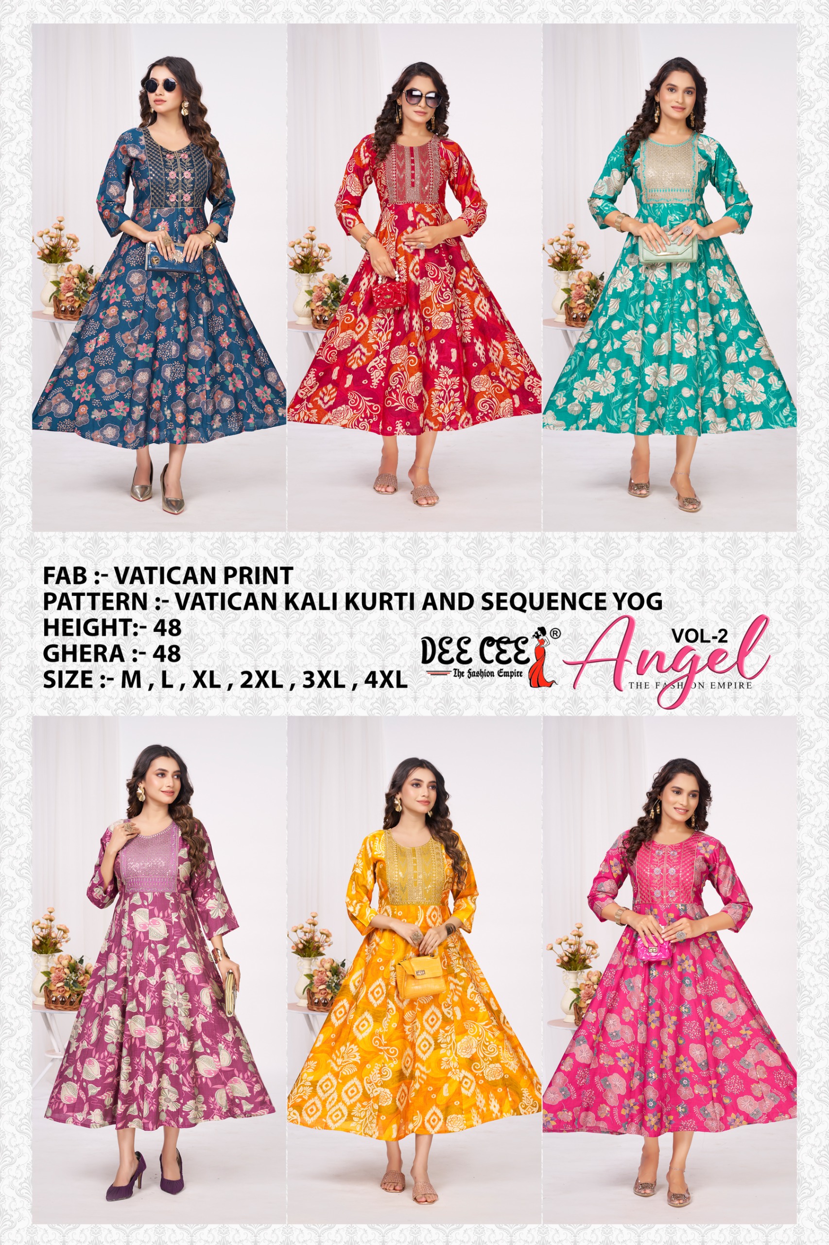 DEECEE Angel 2 Wholesale Vatican Print Readymade Anarkali Kurti Catalog - Image 8
