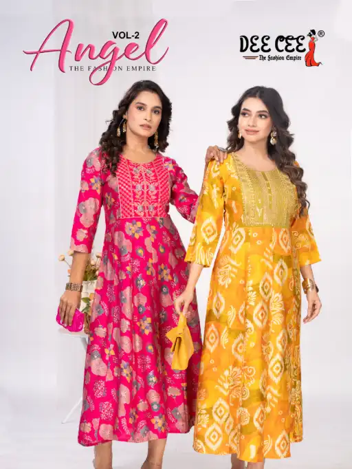 DEECEE Angel 2 Wholesale Vatican Print Readymade Anarkali Kurti Catalog