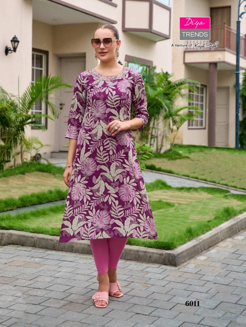 Diya Trends Gardencity Vol 6 Wholesale Rayon Kurti With Bottom