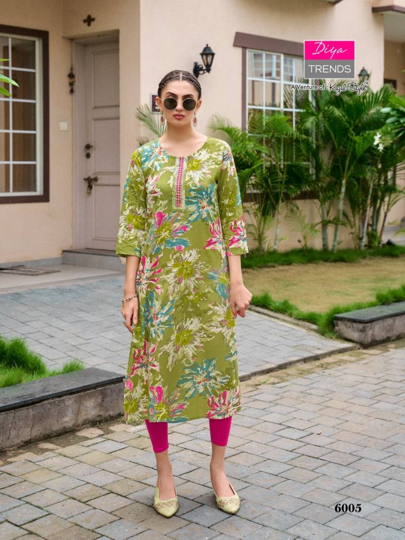 Diya Trends Gardencity Vol 6 Wholesale Rayon Kurti With Bottom - Image 9