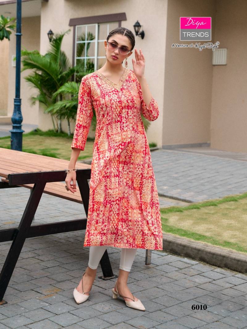 Diya Trends Gardencity Vol 6 Wholesale Rayon Kurti With Bottom - Image 3