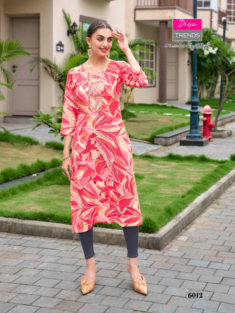 Diya Trends Gardencity Vol 6 Wholesale Rayon Kurti With Bottom - Image 4