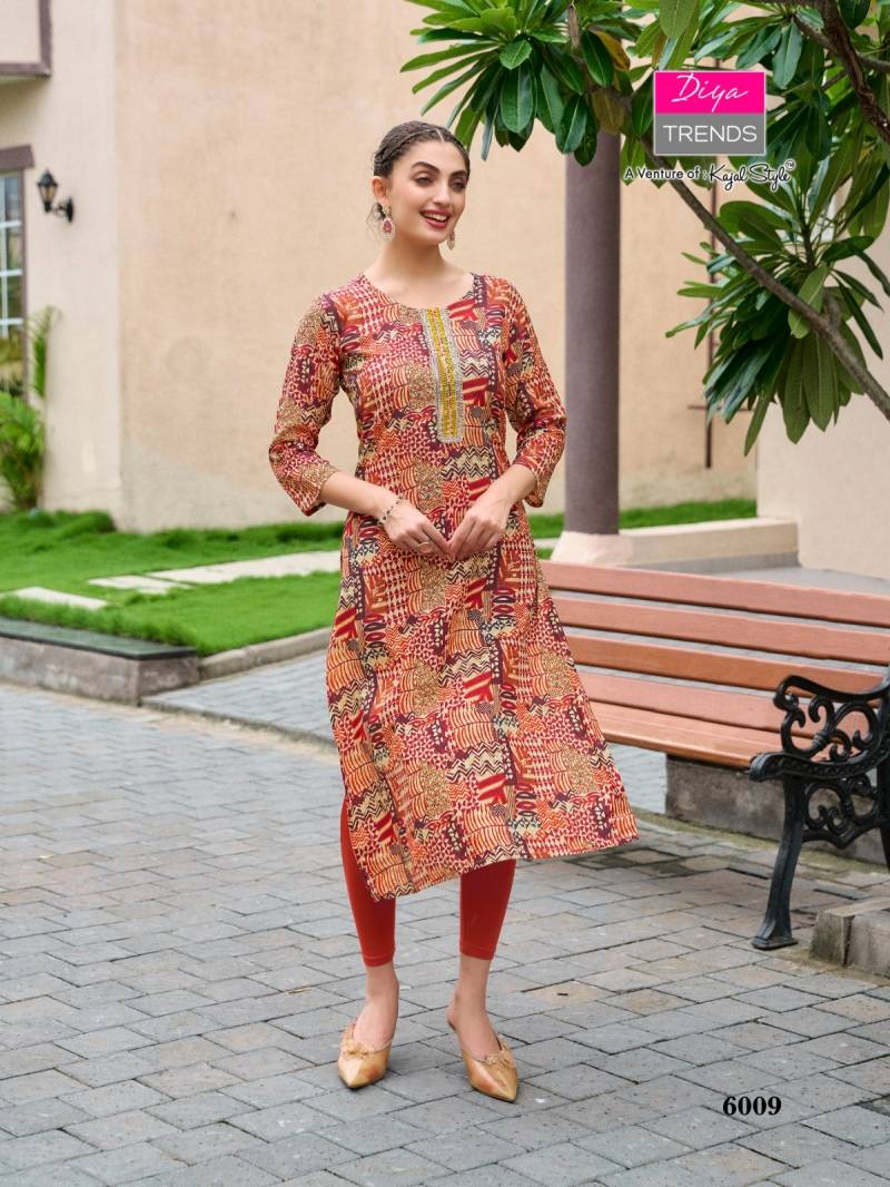 Diya Trends Gardencity Vol 6 Wholesale Rayon Kurti With Bottom - Image 5
