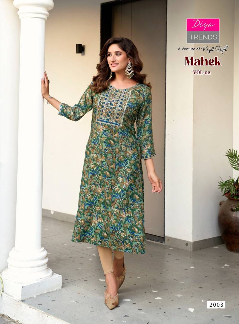 Diya Trends Mahek Vol 2 Wholesale Rayon Printed Kurti Collection - Image 5