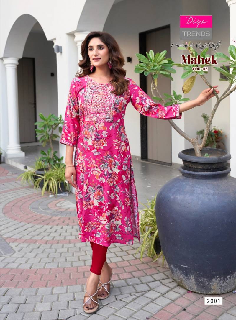 Diya Trends Mahek Vol 2 Wholesale Rayon Printed Kurti Collection - Image 2