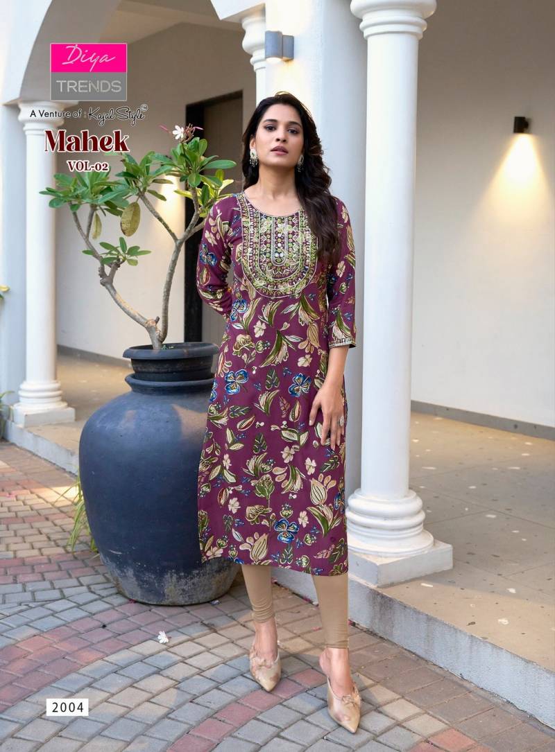 Diya Trends Mahek Vol 2 Wholesale Rayon Printed Kurti Collection - Image 4