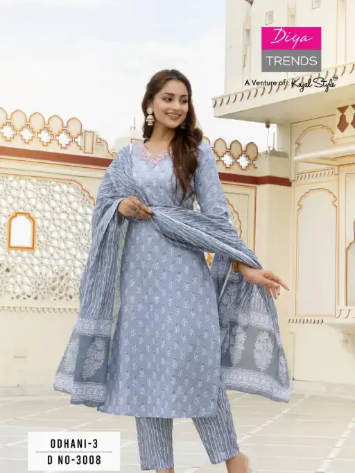 Diya Trends Odhani Vol 3 Wholesale Cotton Kurti With Bottom Dupatta Collection - Image 9