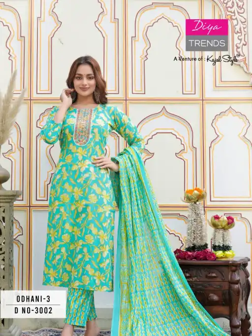 Diya Trends Odhani Vol 3 Wholesale Cotton Kurti With Bottom Dupatta Collection - Image 10