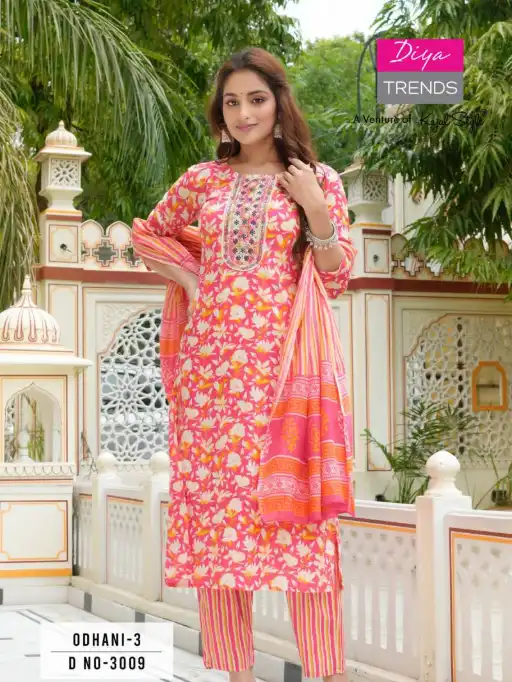 Diya Trends Odhani Vol 3 Wholesale Cotton Kurti With Bottom Dupatta Collection - Image 3