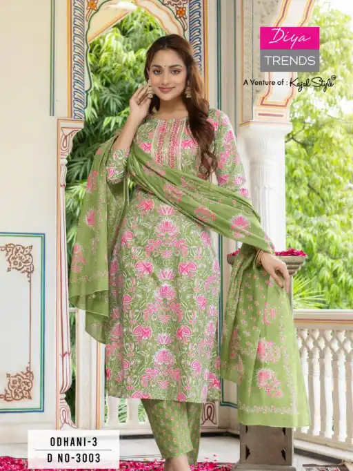 Diya Trends Odhani Vol 3 Wholesale Cotton Kurti With Bottom Dupatta Collection - Image 4