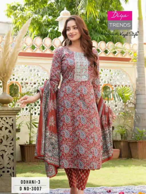 Diya Trends Odhani Vol 3 Wholesale Cotton Kurti With Bottom Dupatta Collection - Image 5