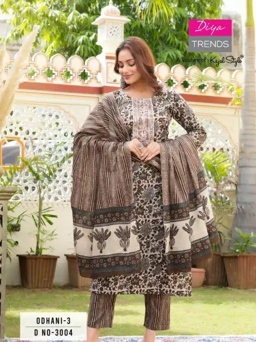Diya Trends Odhani Vol 3 Wholesale Cotton Kurti With Bottom Dupatta Collection - Image 6