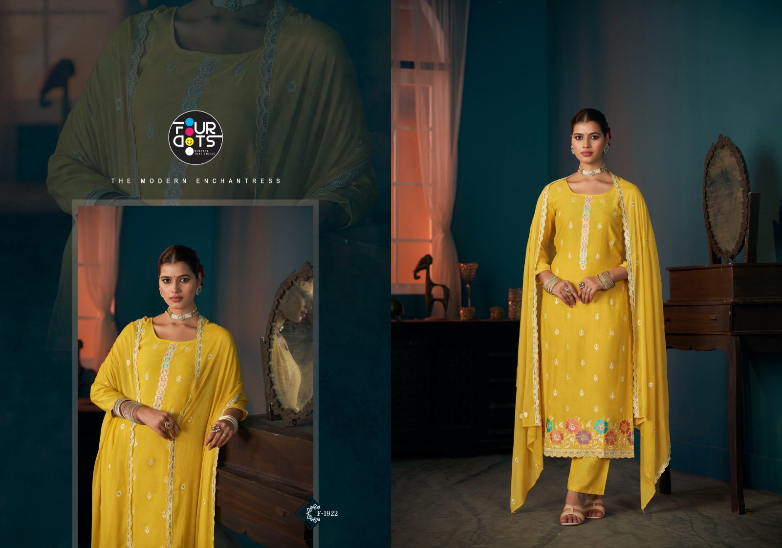 FOURDOTS Keshvi Wholesale Heavy Work Muslin Salwar Suit Collection - Image 4