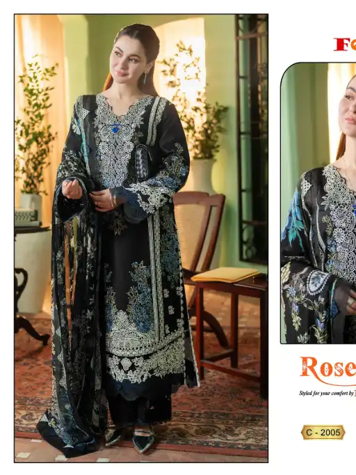 Fepic Rosemeen 2005 Wholesale Cambric Embroidered Pakistani Suit Catalog