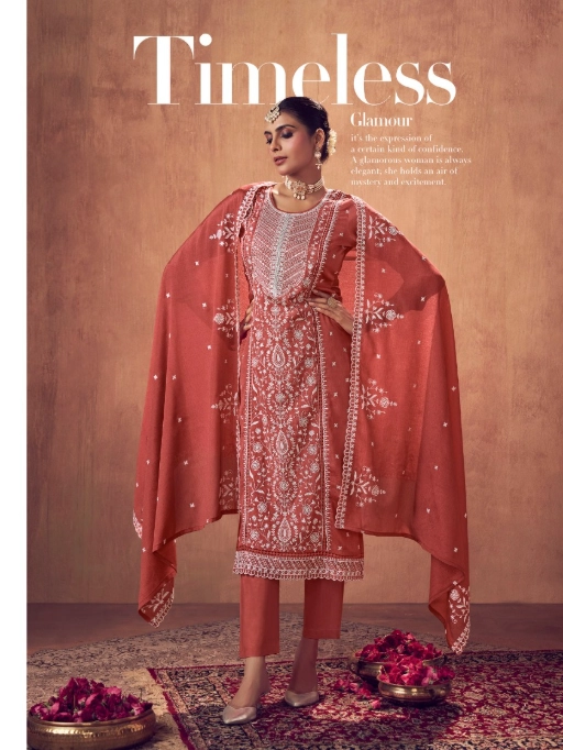 Fourdots Gagan Pure Chinon Lakhnavi Work Salwar Suit