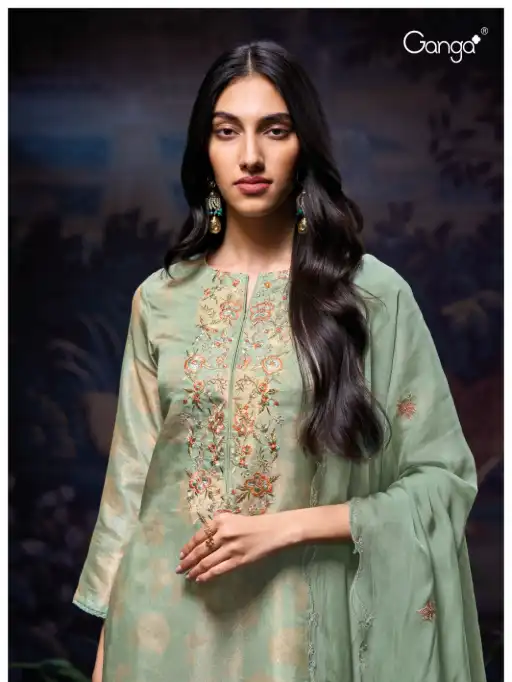 Ganga Abrar 3222 Wholesale Bemberg Silk Embroidered Salwar Kameez