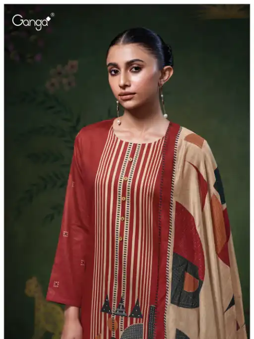 Ganga Eshleen 3759 Wholesale Premium Cotton Satin Salwar Kameez