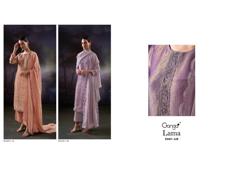 Ganga Lama Wholesale Pure Silk Designer Salwar Kameez Collection - Image 4