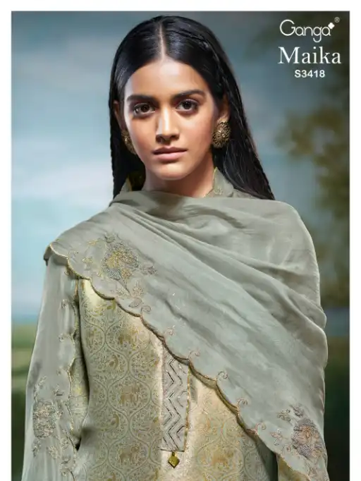 Ganga Maika 3418 Wholesale Premium Bemberg Silk Salwar Kameez