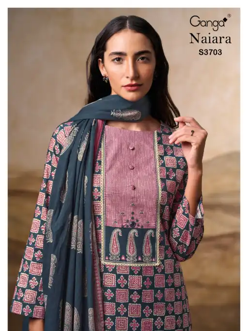 Ganga Naira 3703 Wholesale Designer Printed Cotton Salwar Kameez