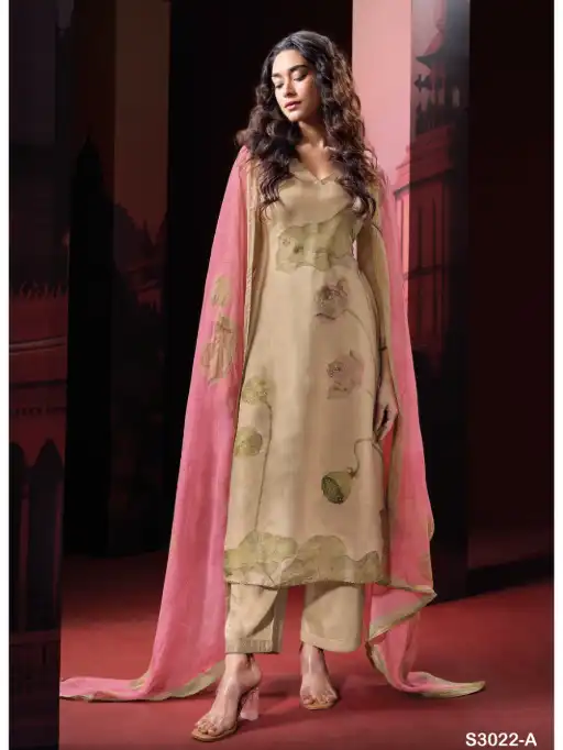 Ganga Shein 3022 Bemberg Silk Salwar Kameez Wholesale Catalog - Image 2