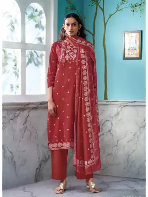 Ganga Violetta Wholesale Cotton Satin Designer Salwar Kameez Catalog