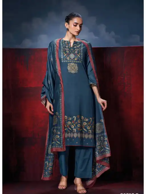 Ganga Zirelia Wholesale Cotton Satin Printed Salwar Kameez Catalog