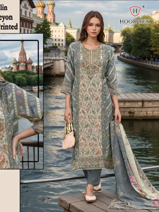 Hoor Tex H-382 A to D Wholesale Muslin Pakistani Suit Collection