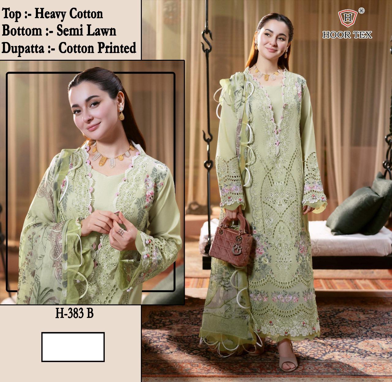 Hoor Tex H-383 A/B Wholesale Cotton Pakistani Suit Catalog - Image 4