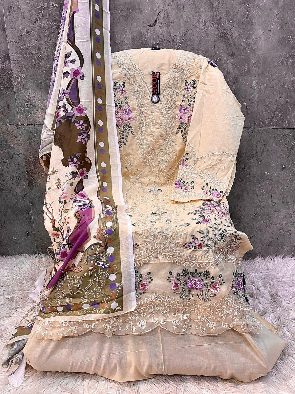 Hoor Tex H-383 AB Wholesale Cotton Pakistani Suit Catalog