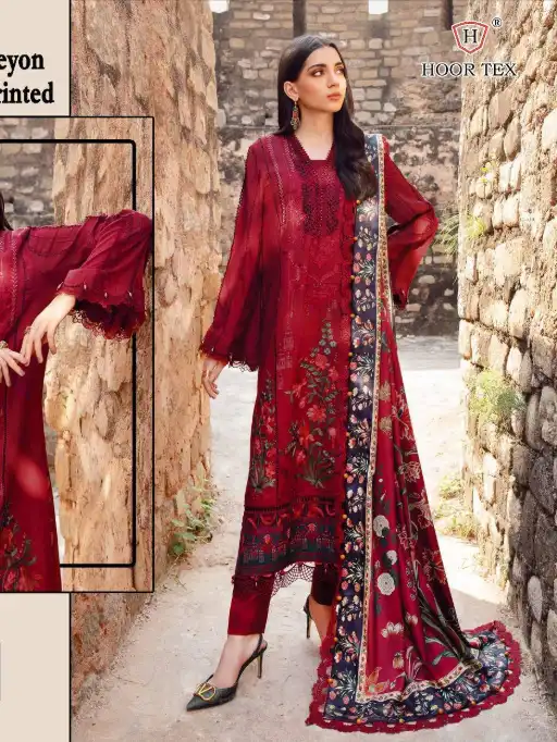 Hoor Tex H-385 Wholesale Cotton Pakistani Salwar Kameez Catalog
