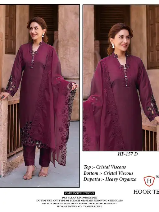 Hoor Tex HF-157 Wholesale Readymade Viscose Designer Pakistani Salwar Suit