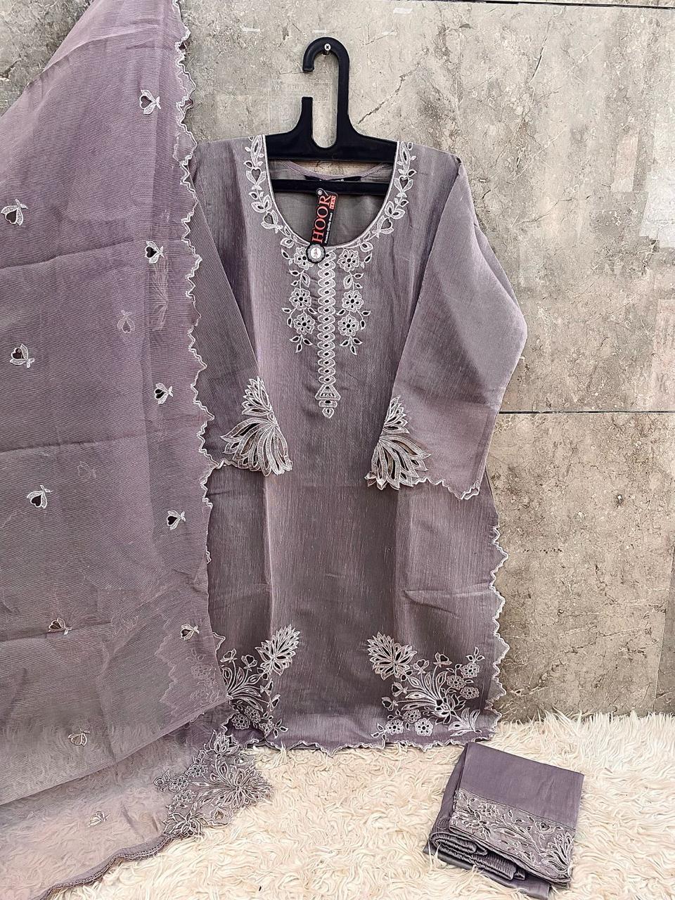 Hoor Tex HF-191 Wholesale Heavy Organza Readymade Pakistani Suit