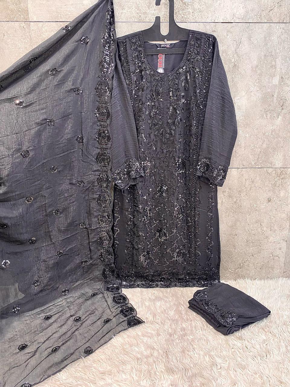 Hoor Tex HF-197 Wholesale Readymade Chiffon Pakistani Suit Collection — Wholesale Salwar Suits, hoor Tex wholesale from Surat — view 2