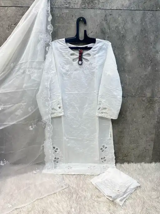 Hoor Tex HF-201 Wholesale Viscous Silk Readymade Pakistani Suit