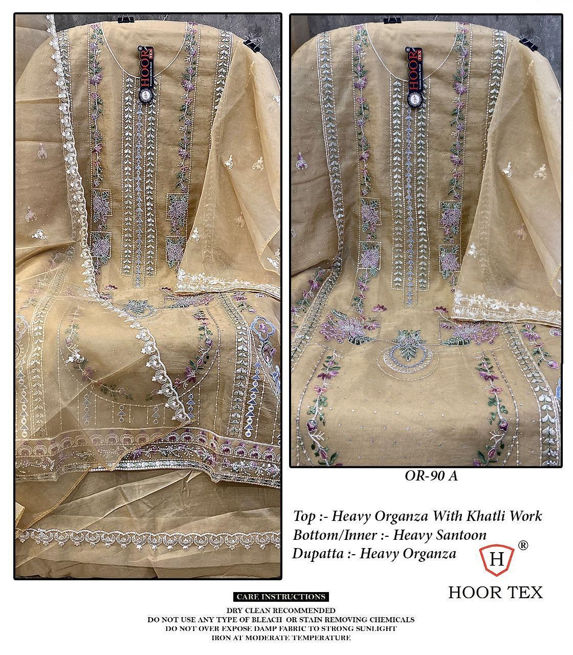 Hoor Tex OR-90 A to D Wholesale Organza Pakistani Salwar Kameez Collection - Image 8