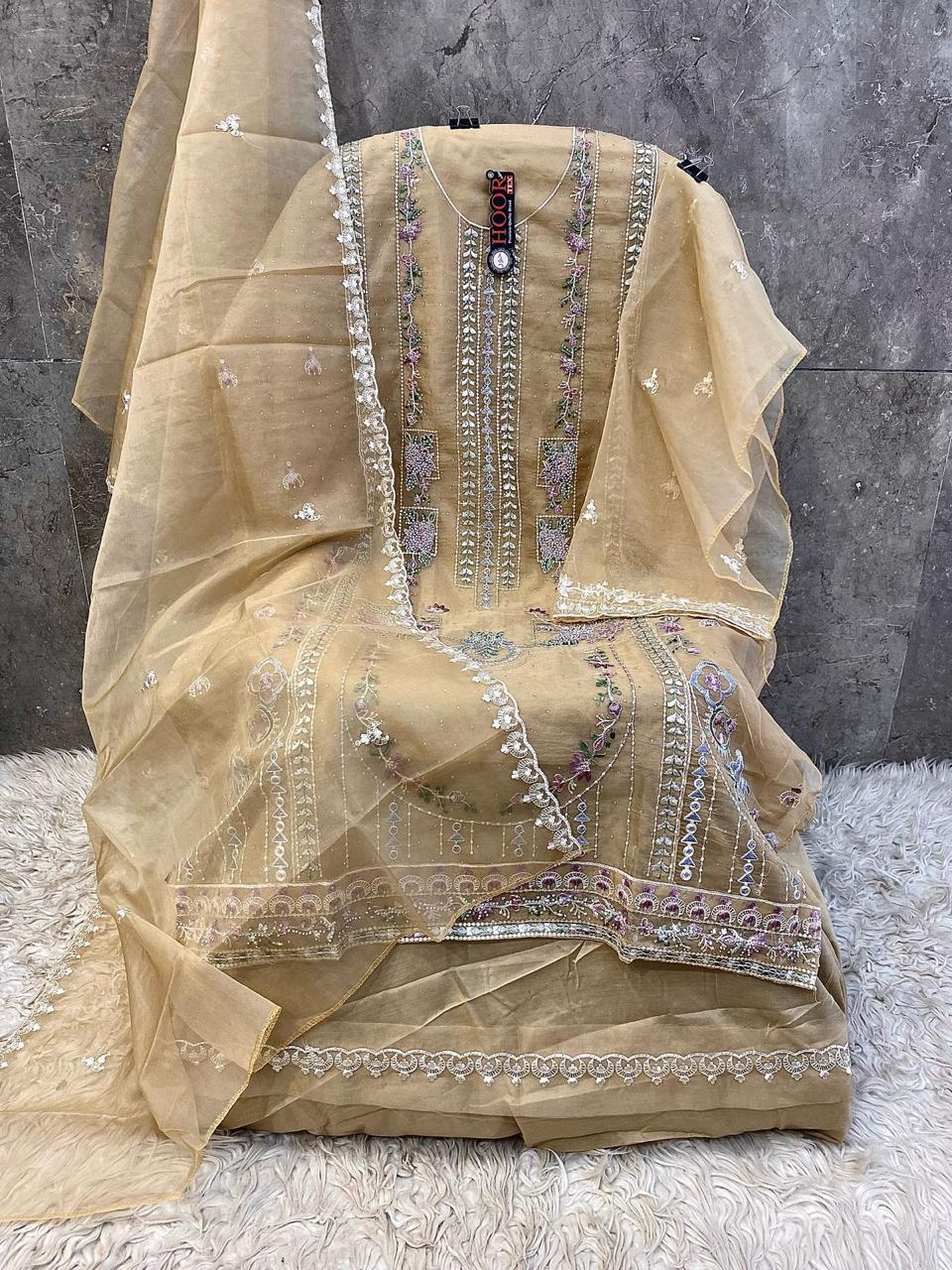 Hoor Tex OR-90 A to D Wholesale Organza Pakistani Salwar Kameez Collection - Image 6