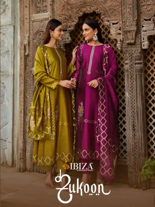 IBIZA Sukoon Wholesale jacquard Banglory Silk Salwar Suit Catalog