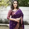 KP-R 128 Wholesale Jacquard Soft Lichi Silk Saree Collection
