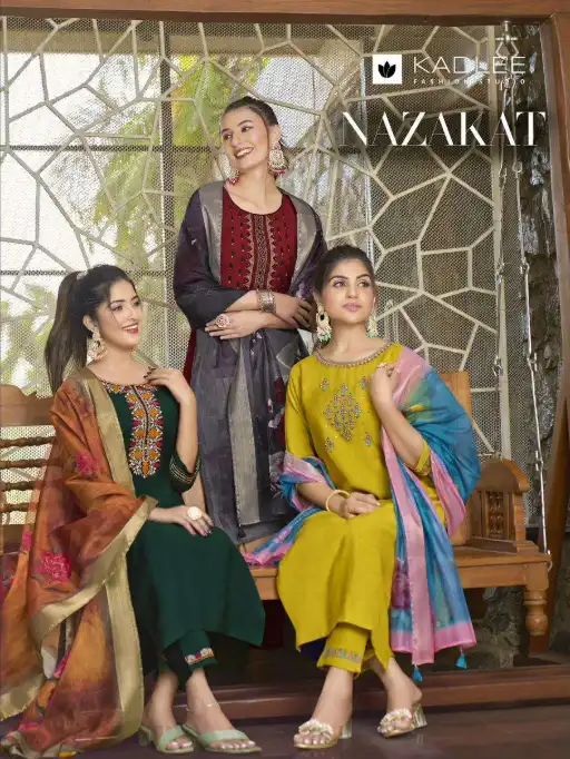 Kadlee Nazakat Wholesale Viscose Readymade Salwar Suit Collection