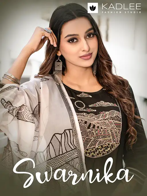 Kadlee Swarnika Elegant Wholesale Heavy Rayon Kurti With Bottom Dupatta