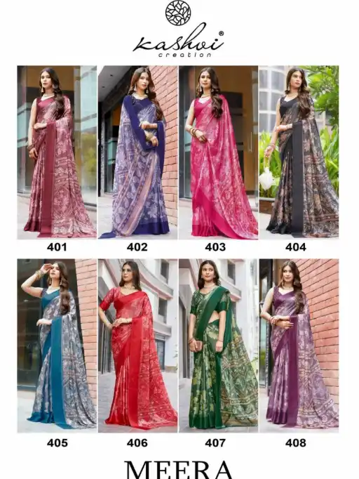 Kashvi Meera Vol 4 Wholesale Brasso Saree Collection - Image 6