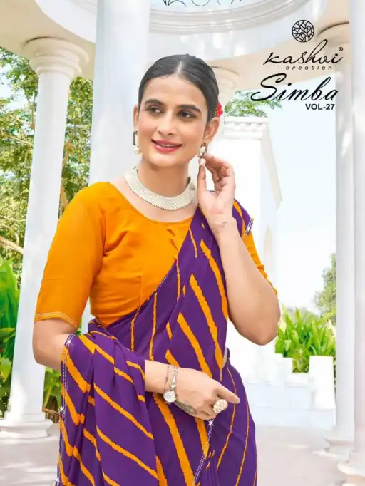 Kashvi Simba Vol 27 Georgette Lehariya Print Saree Wholesale Collection