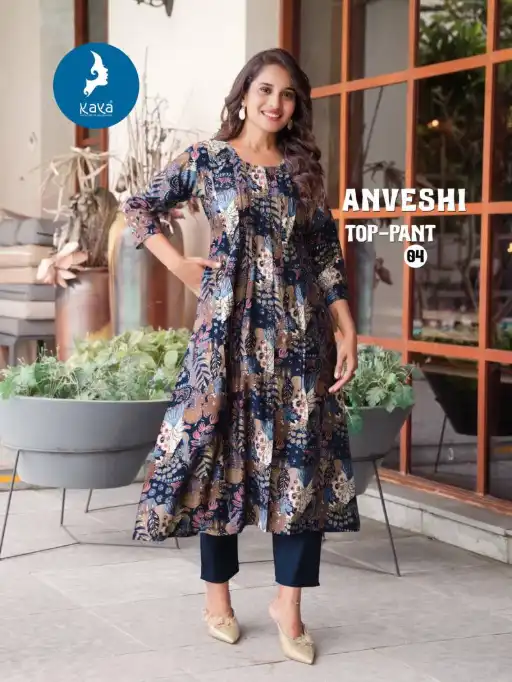 Kaya Anveshi Vertical Wholesale Kurti With Bottom Catalog